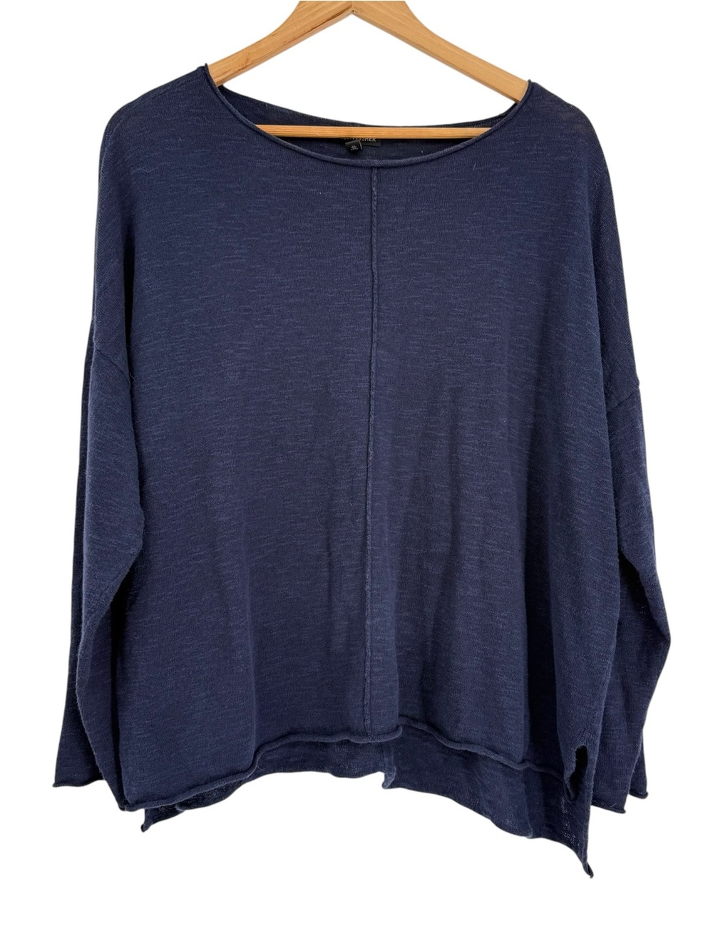 Eileen Fisher Sweater Women Size XL Knit Long Sleeve Top Organic Linen/cotton